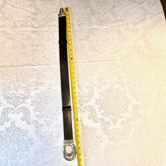 Chico’s Double Circle Interlock Belt – Black w/ Silver & Gold Metal Clasp – Size - Picture 10 of 13